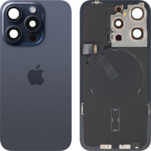 Battery Cover for Apple iPhone 15 Pro, Blue Titanium, Pulled (Grade A)