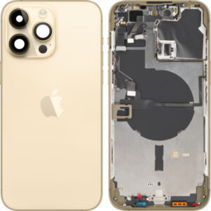 Battery Cover with Middle Frame for Apple iPhone 14 Pro Max, Gold, Pulled (Grade A)