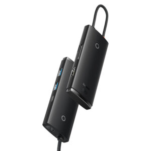 USB-C Hub Baseus Lite, 2 x USB-A 3.0 - 1 x USB-C - 1 x HDMI - 1 x SD - 1 x microSD, Black WKQX050101