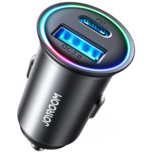 Car Charger Joyroom JR-CCN04, 60W, 3A, 1 x USB-A - 1 x USB-C, Black