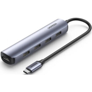 USB-C Hub UGREEN CM417, 4 x USB-A 3.2 - 1 x HDMI, Grey