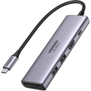 USB-C Hub UGREEN CM511, 2 x USB-A 3.0 - 1 x USB-C - 1 x HDMI - 1 x SD - 1 x microSD, Grey