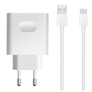 Wall Charger Huawei HW-110600E02, 66W, 6A, 1 x USB-A, with USB-C Cable, White 02221773