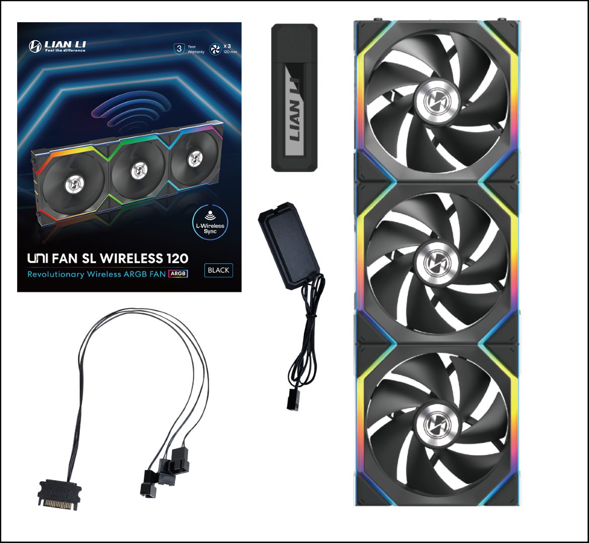 Lian Li UNIFAN SL Wireless 120 -3PCS Black (Triple pack include Controller) - Case Fan - Image 8