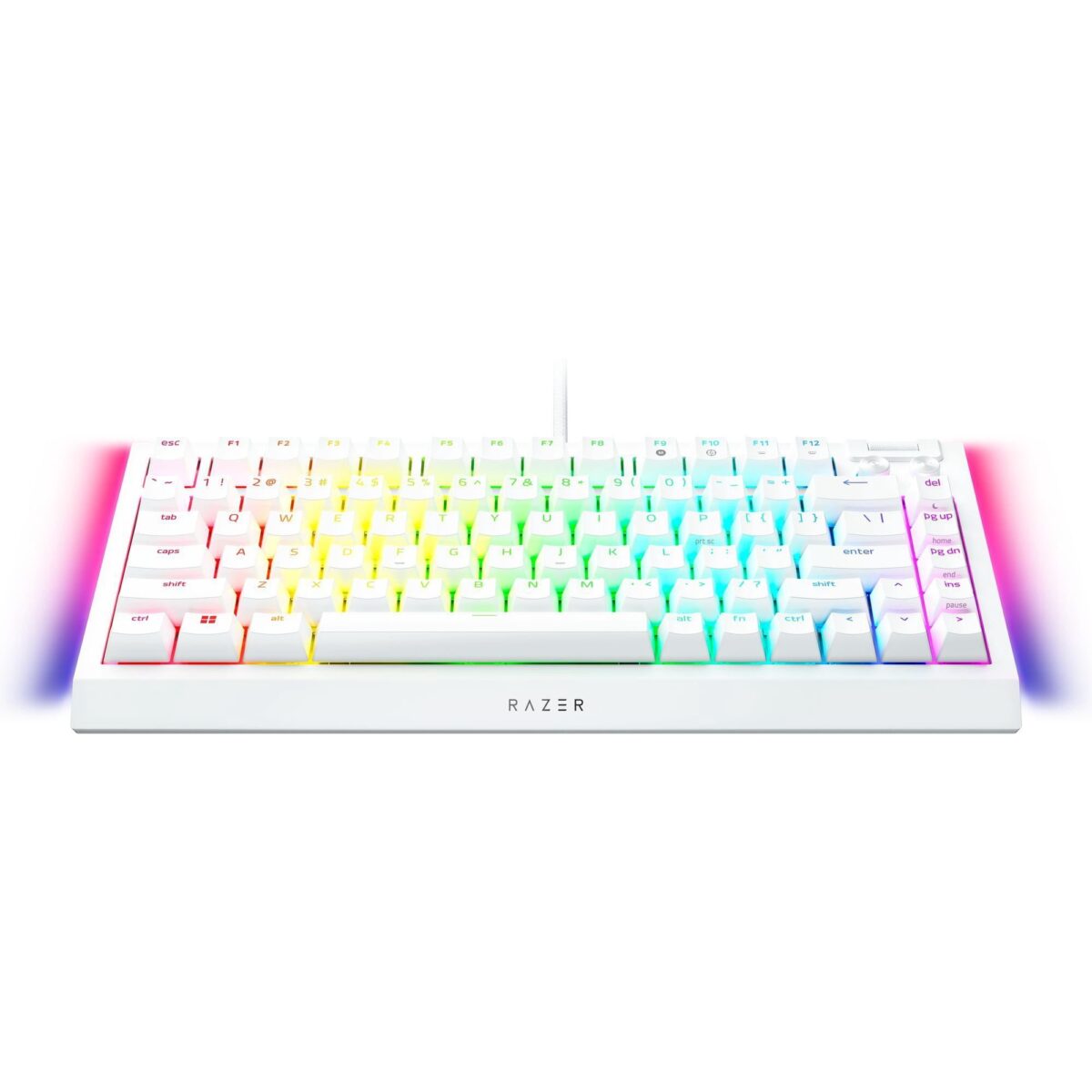 Razer BLACKWIDOW V4 75% WHITE - Mechanical RGB Gaming Keyboard - Hot-Swappable - Orange Tactile Swit - Image 4