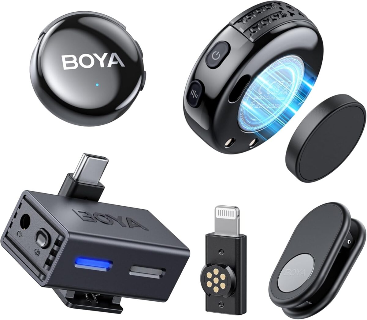 BOYALINK 3 - Type-C & 3.5mm AI-Powered Button Wireless Microphone 2 TX + 1 RX no Case