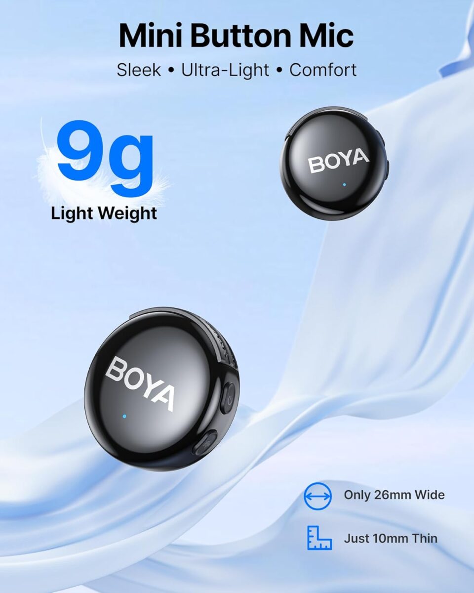 BOYALINK 3 - Type-C & 3.5mm AI-Powered Button Wireless Microphone 2 TX + 1 RX + charging Case - Image 4