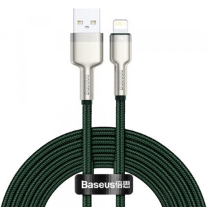 USB-A to Lightning Cable Baseus Cafule Metal Series, 18W, 2.4A, 2m, Green CALJK-B06