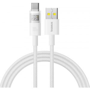 USB-A to USB-C Cable Baseus Display 2, 100W, 5A, 2m, White P10382701211-01