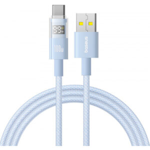 USB-A to USB-C Cable Baseus Display 2, 100W, 5A, 1m, Blue P10382701311-00