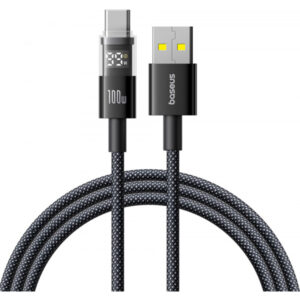 USB-A to USB-C Cable Baseus Display 2, 100W, 5A, 1m, Black P10382701121-00