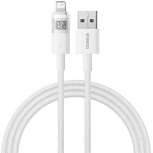 USB-A to Lightning Cable Baseus Display 2, 18W, 2.4A, 1m, White P10382700211-00