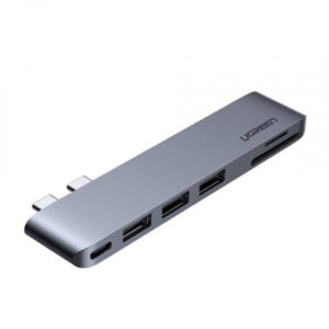 USB-C Hub UGREEN CM251 for MacBook Pro / Air, 3 x USB-A 3.0 - 1 x USB-C - 1 x SD - 1 x microSD, Grey