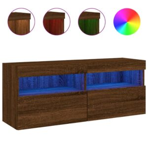 “vidaXL Έπιπλο Τοίχου Τηλεόρασης με LED Καφέ Δρυς 100x30x40 εκ.”