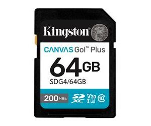 Kingston Technology 64GB SDXC Canvas Go Plus Gen4 200MB/s C10 UHS-I U3 V30