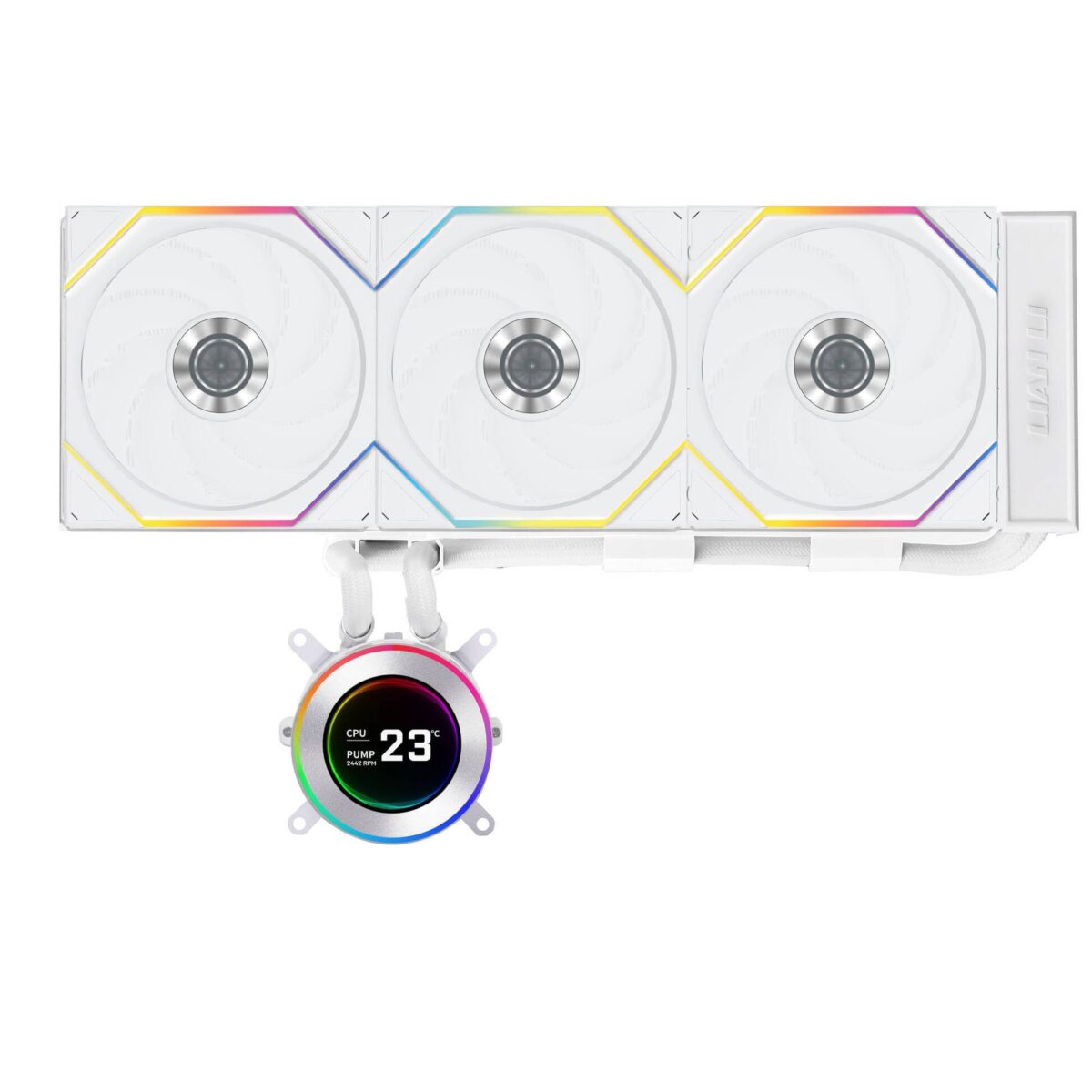 Lian Li HydroShift II LCD-C 360 RGB TL fan White - AIO CPU Liquid Cooler with TL RGB Fans