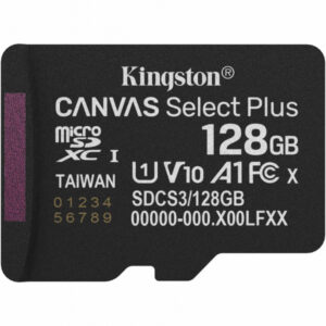 microSDXC Memory Card Kingston Canvas Select Plus Android A1, 128Gb, Class 10 / UHS-1 U1 SDCS3/128GBSP