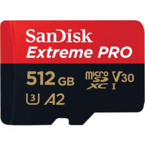 microSDXC Memory Card SanDisk Extreme Pro with Adapter, 512Gb, Class 10 / UHS-1 U3 SDSQXCD-512G-GN6MA