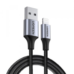 USB-A to Lightning Cable UGREEN US199, 18W, 2.4A, 1m, Grey